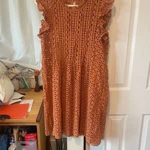 Madewell Terracotta Eyelet Dress
